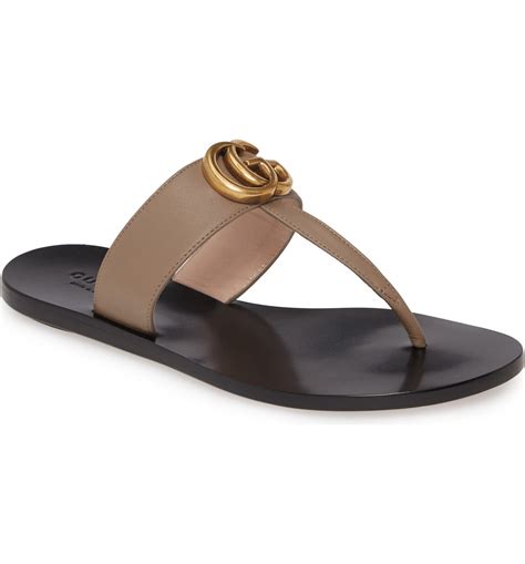 gucci marmont t-strap sandal in brown|Gucci outlet sandals.